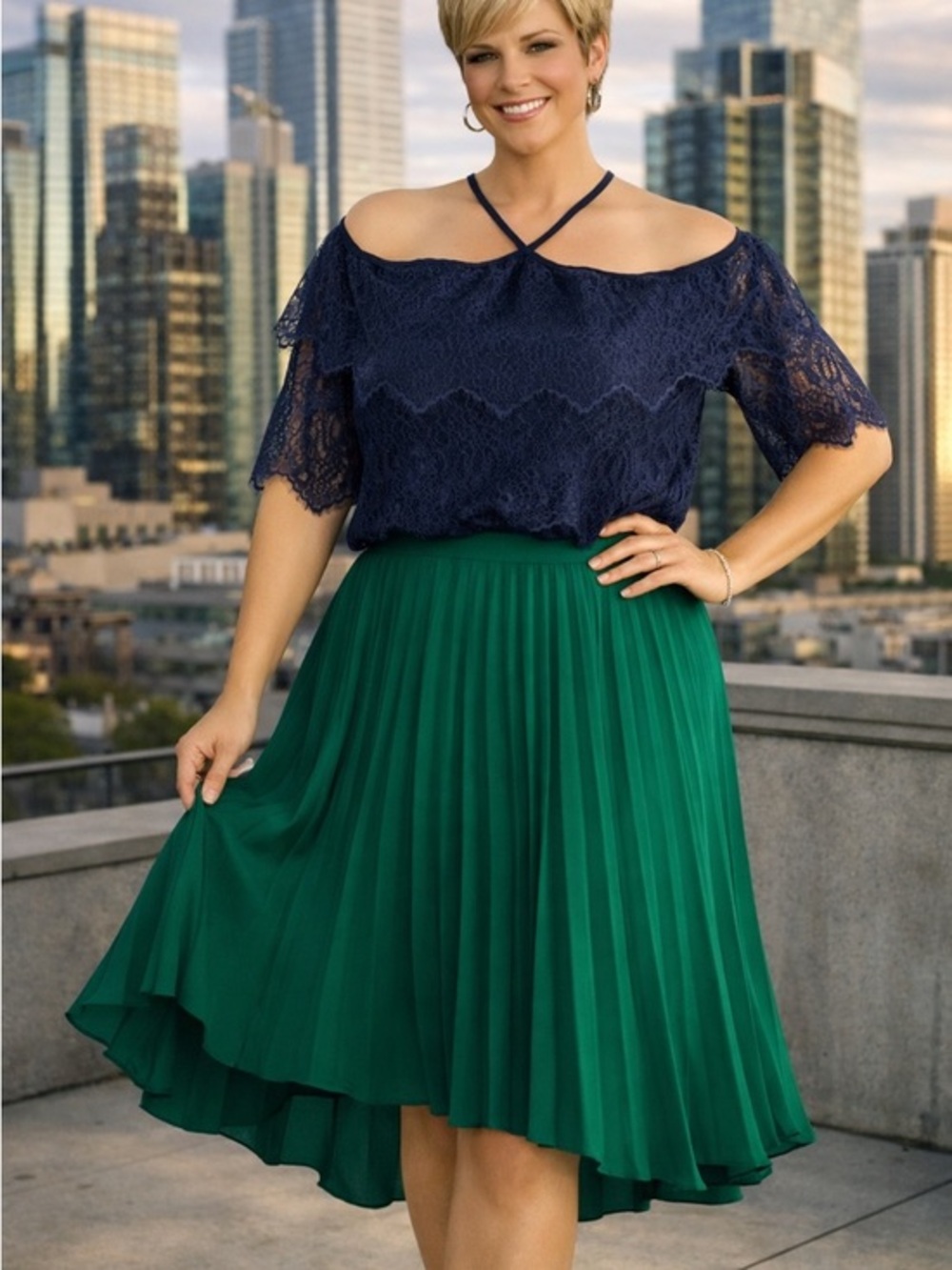 WHBM Off the Shoulder Lace Top